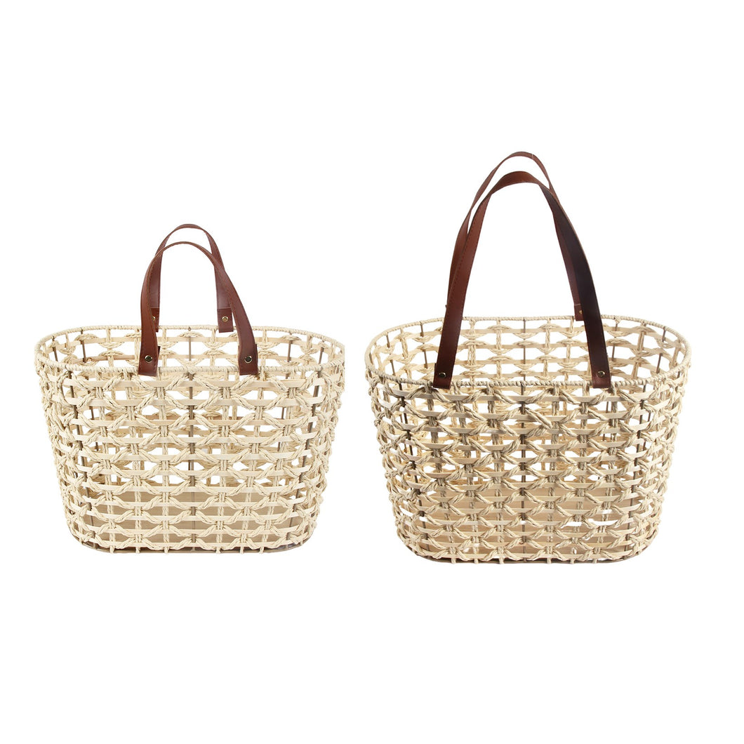 Breeze Woven Totes With Straps - Assorted