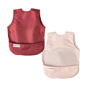 Mess-Proof Apron Bib 2 Pack - Rose/Burgundy