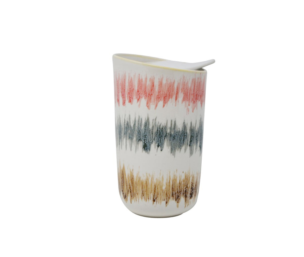 Stripes Ceramic Travel Mug