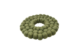 Green Wool Coaster