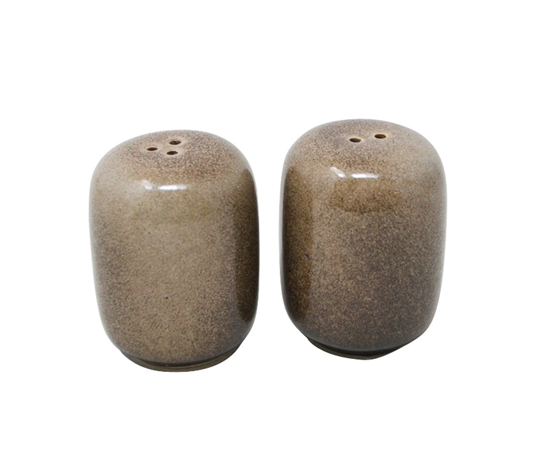 Rounded Brown Salt and Pepper Shakers
