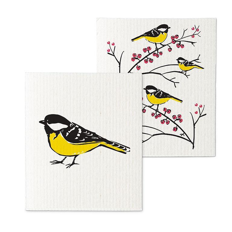 Finch on a Branch Dishcloths - Set of 2