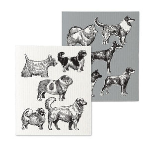 Dog Sketch Dishcloths - Set of 2