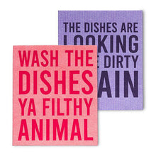 Load image into Gallery viewer, Ya Filthy Animal Swedish Dishcloths - Set of 2
