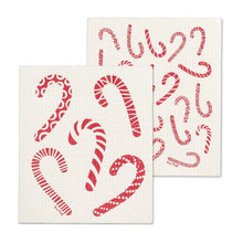 Load image into Gallery viewer, Candy Cane Dishcloths - Set of 2
