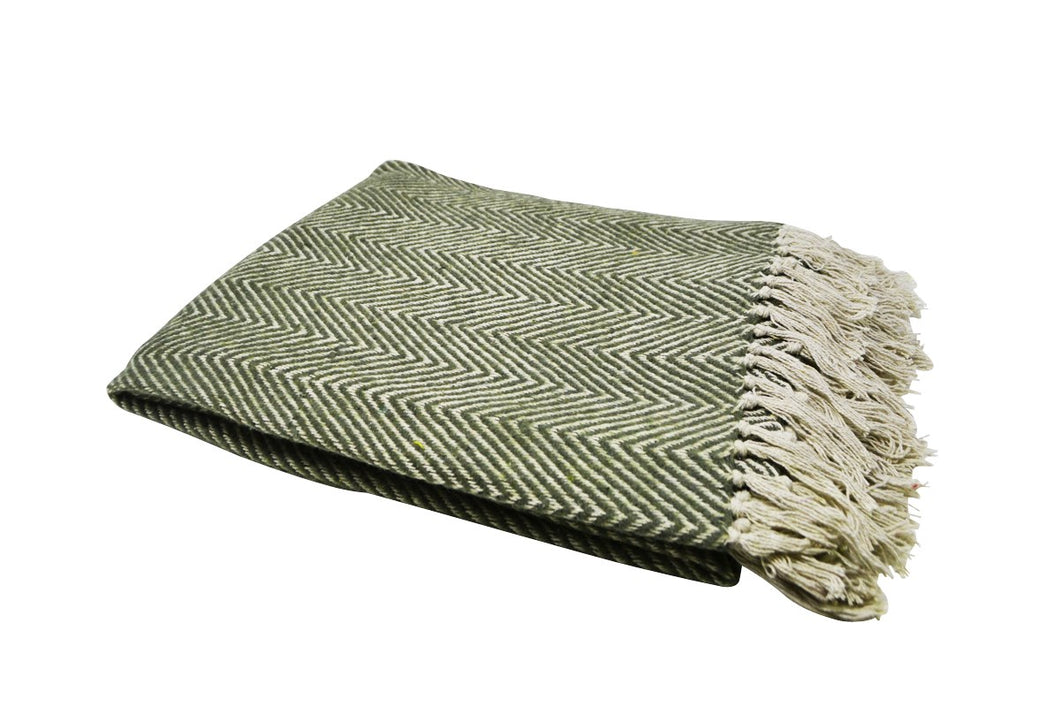 Green Chevron Throw