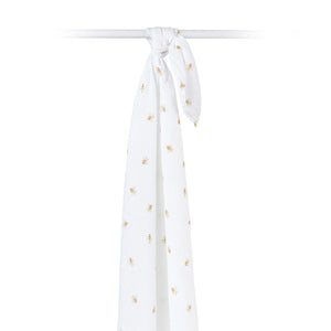 Swaddle Blanket Muslin Cotton - Bees