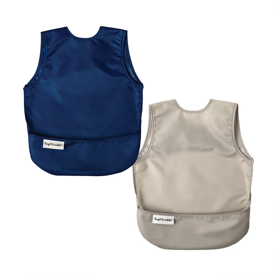 Mess-Proof Apron Bib 2 Pack - Grey/Indigo