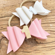Load image into Gallery viewer, First Birthday Headband - White Hair Bow
