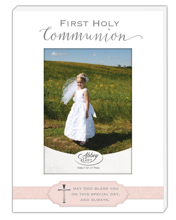 Pink Communion Frame w Cross Boxed