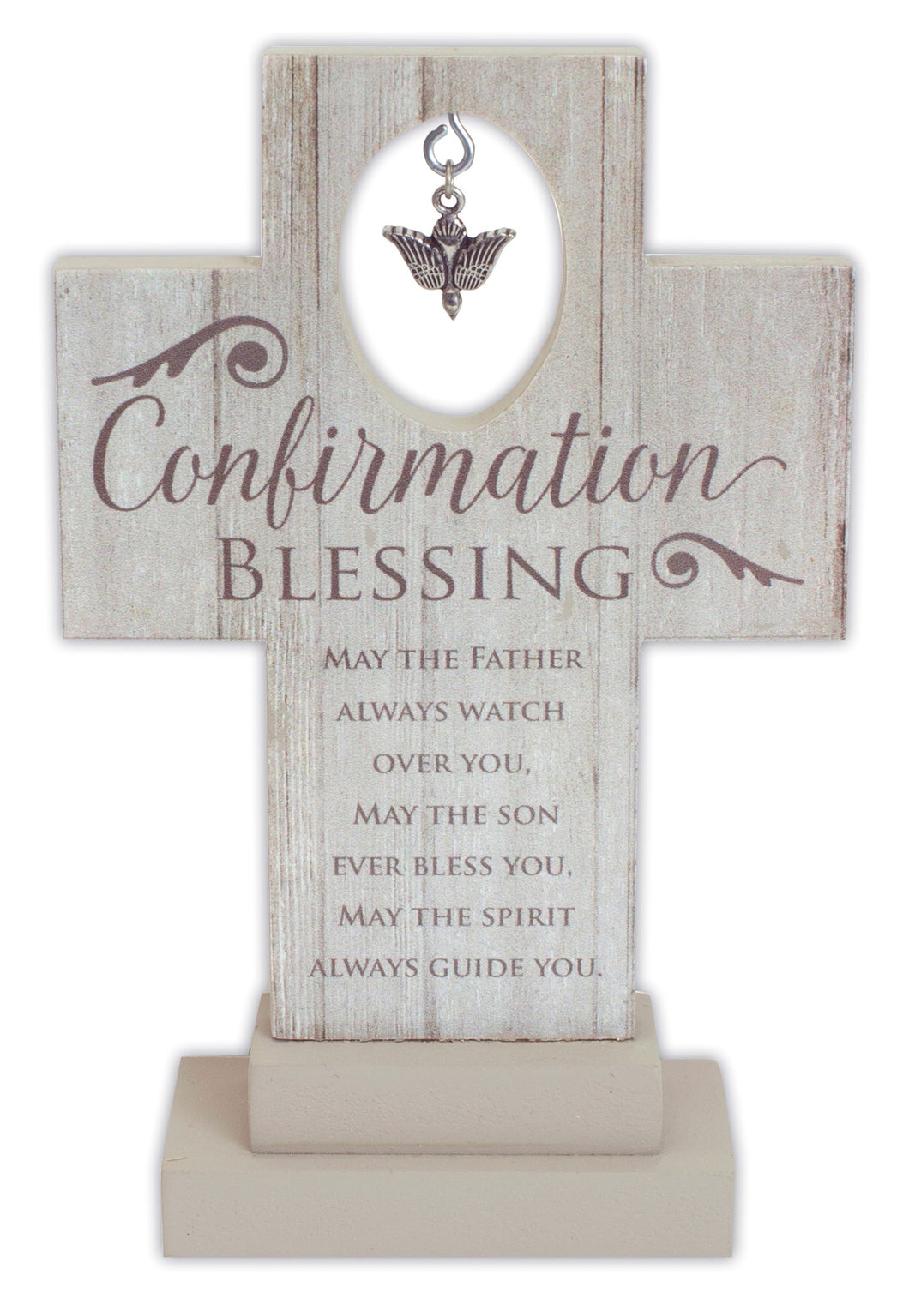 Standing Cross w Charm - Confirmation