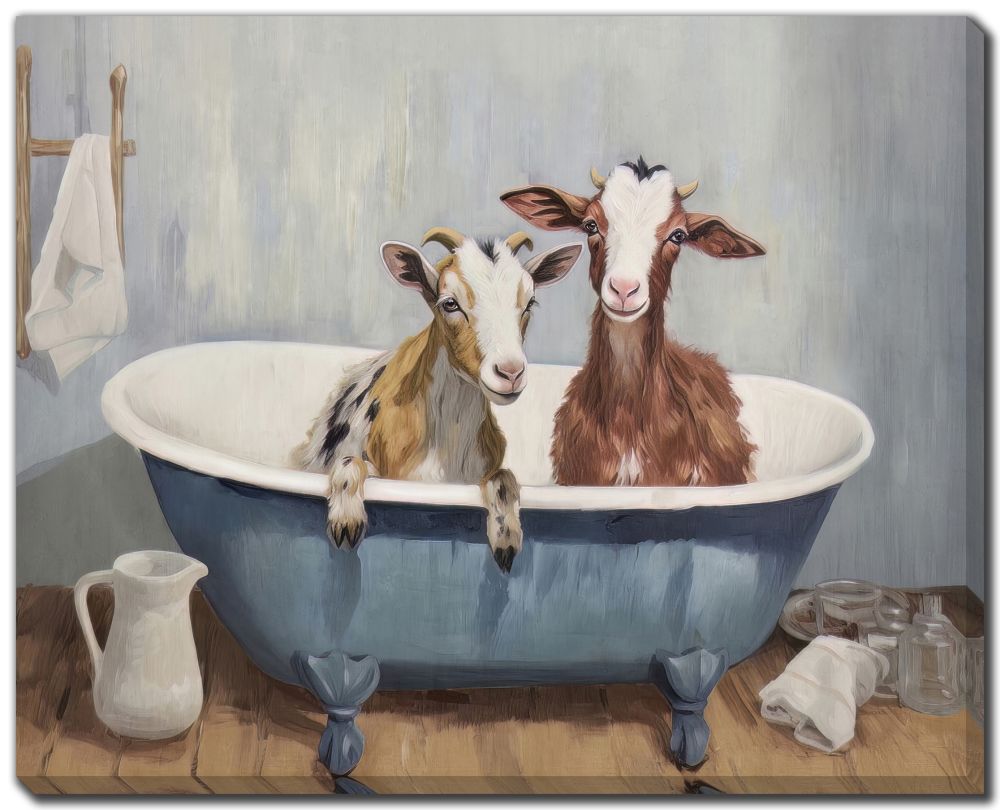 Bathtub Goats Print