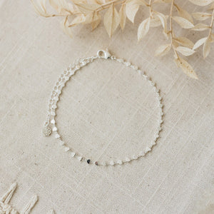 Heart Chain Anklet - Silver