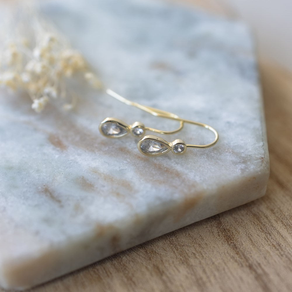 Aura Earrings - Gold/Clear