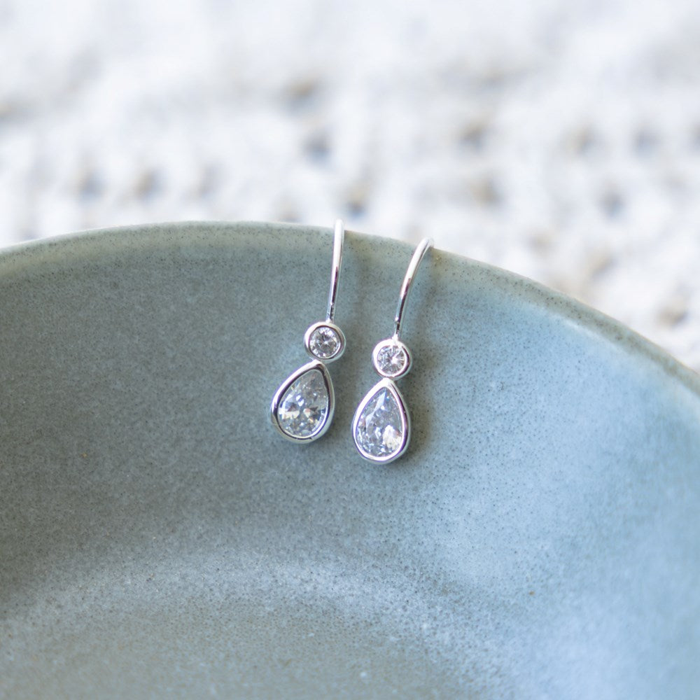 Aura Earrings - Silver/Clear