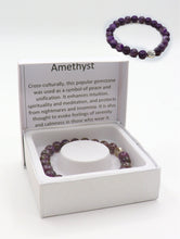 Load image into Gallery viewer, Purple Amethyst Bead Bracelets with Gift Box
