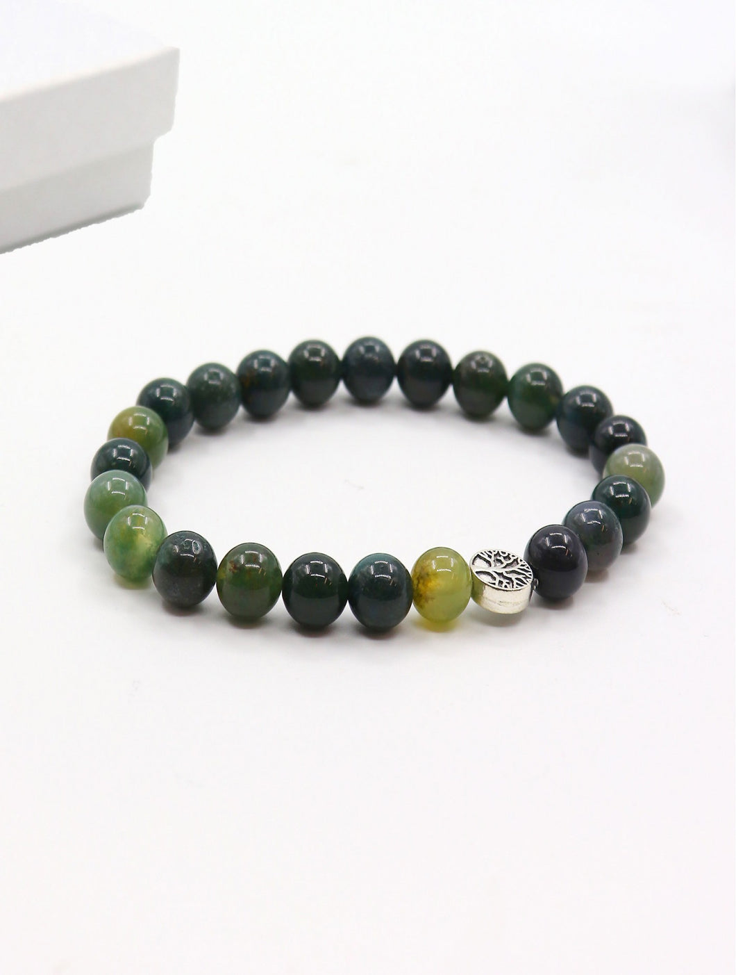 Tree Agate Bead Bracelets with Gift Box