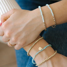 Load image into Gallery viewer, Baby Bee Bracelet - Silver/Amazonite
