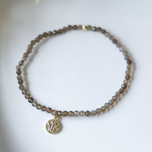 Load image into Gallery viewer, Baby Bee Bracelet - Gold/Smokey Quartz
