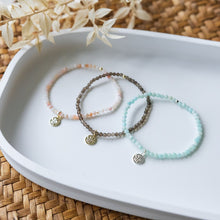 Load image into Gallery viewer, Baby Bee Bracelet - Gold/Pink Opal
