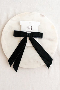 Black Windsor Flats Velvet Bow