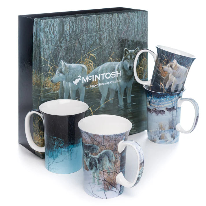 Bateman 'Wolves' Set of 4 Mugs