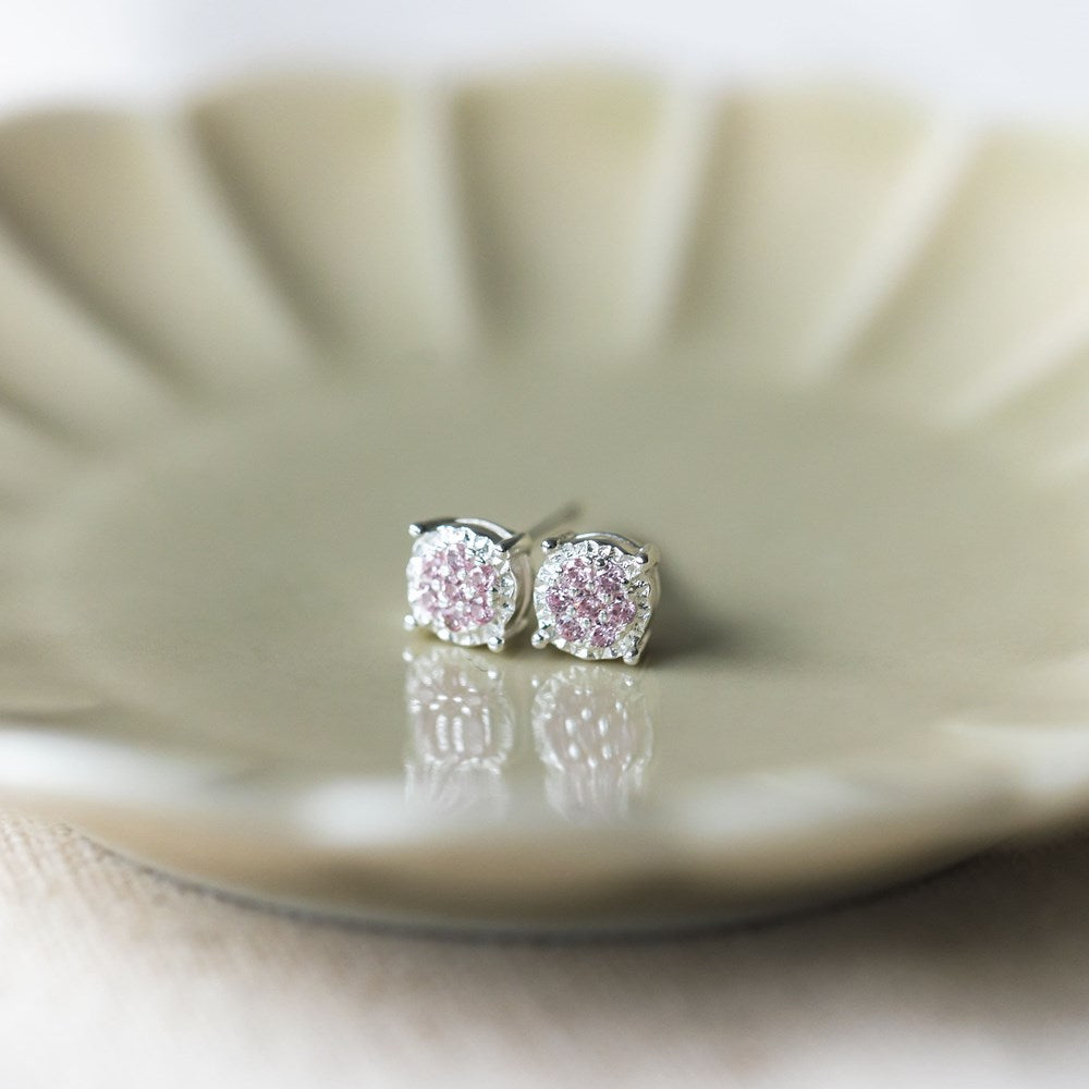 Bedazzle Studs - Silver/Pink