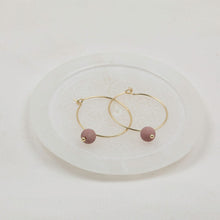 Load image into Gallery viewer, Bellamy Hoops - Pink Rhodonite /Gold
