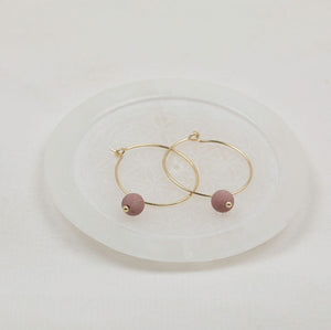 Bellamy Hoops - Pink Rhodonite /Gold