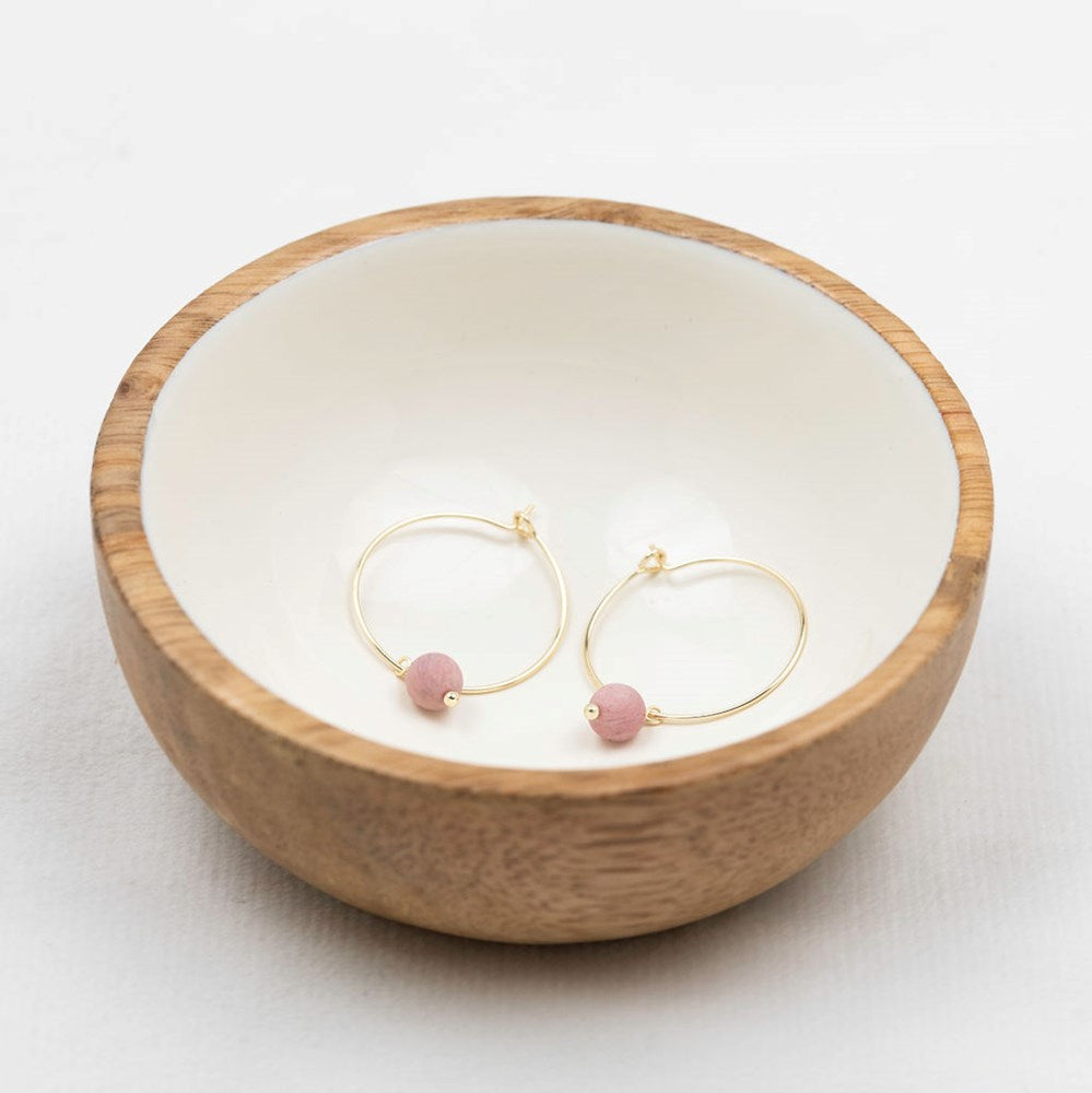 Bellamy Hoops - Pink Rhodonite /Gold