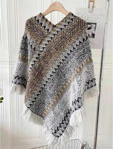 Black Aztec Poncho