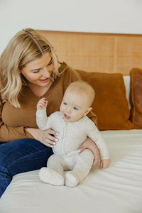Footie Zip-Up Jammies - Oat