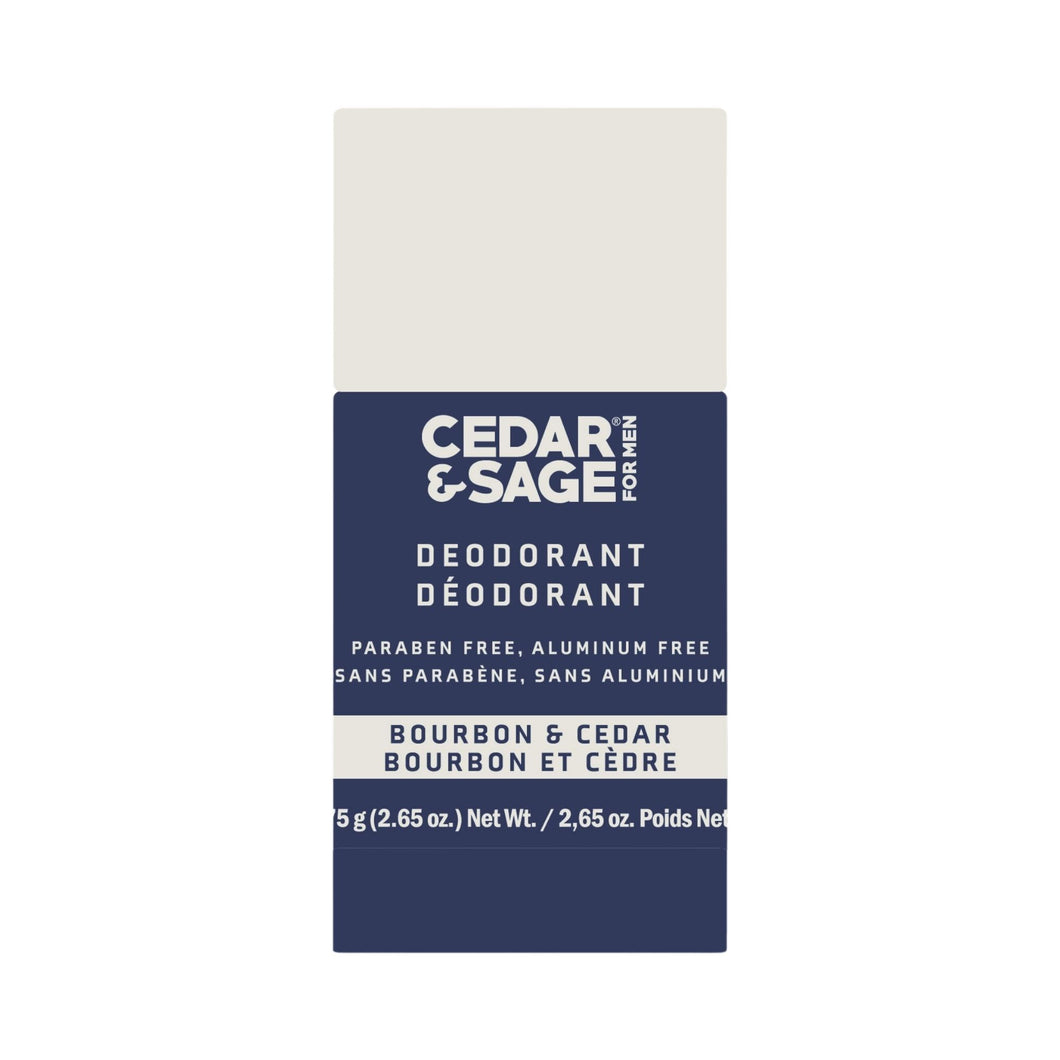 Cedar & Sage Deodorant Stick - Bourbon & Cedar