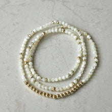 Load image into Gallery viewer, Circuit Loop Necklace/ Bracelet- Gold/ Mother of Pearl
