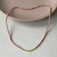 Load image into Gallery viewer, Circuit Loop Necklace/ Bracelet- Gold/ Pink Rhodonite
