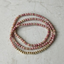 Load image into Gallery viewer, Circuit Loop Necklace/ Bracelet- Gold/ Pink Rhodonite
