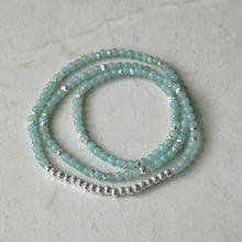 Load image into Gallery viewer, Circuit Loop Necklace/ Bracelet- Silver/Amazonite
