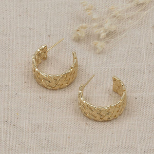 Criss Cross Hoops - Gold