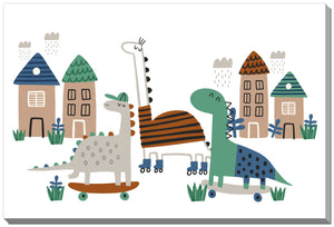 Dino Village Parade Print
