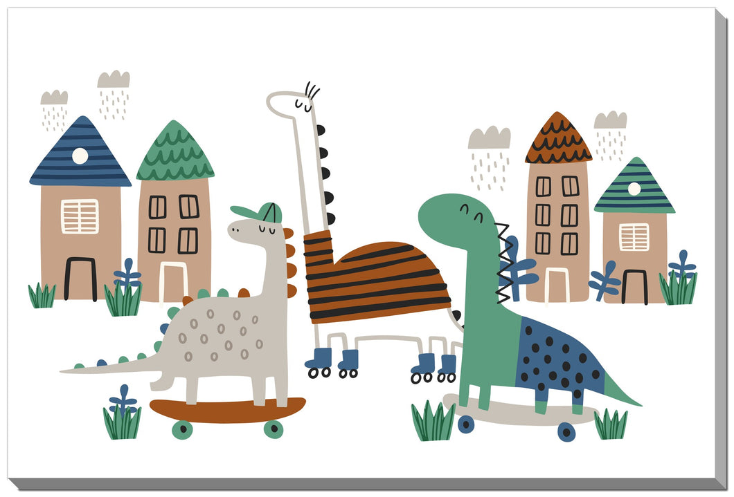 Dino Village Parade Print