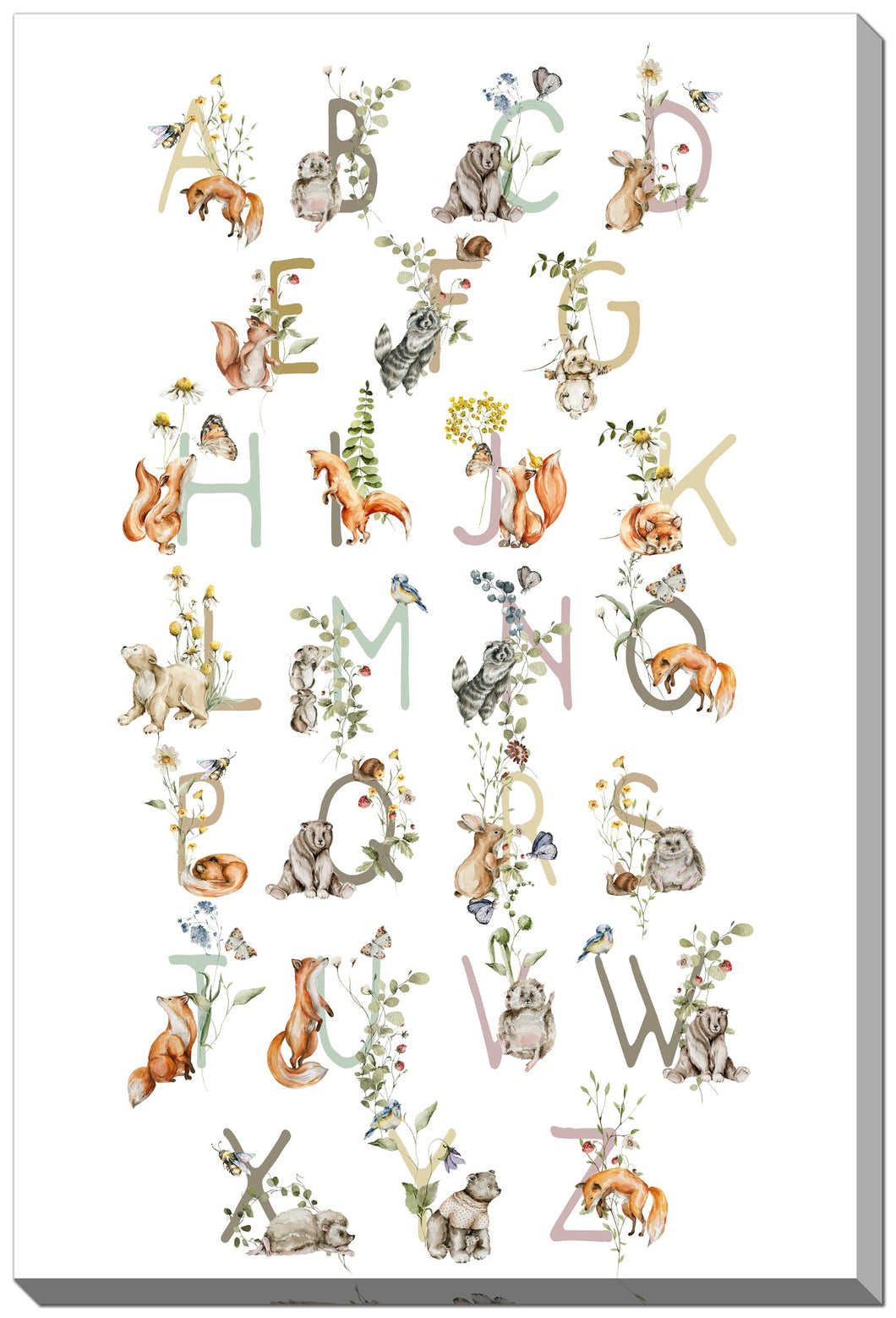 Woodland Friends Alphabet Framed Print