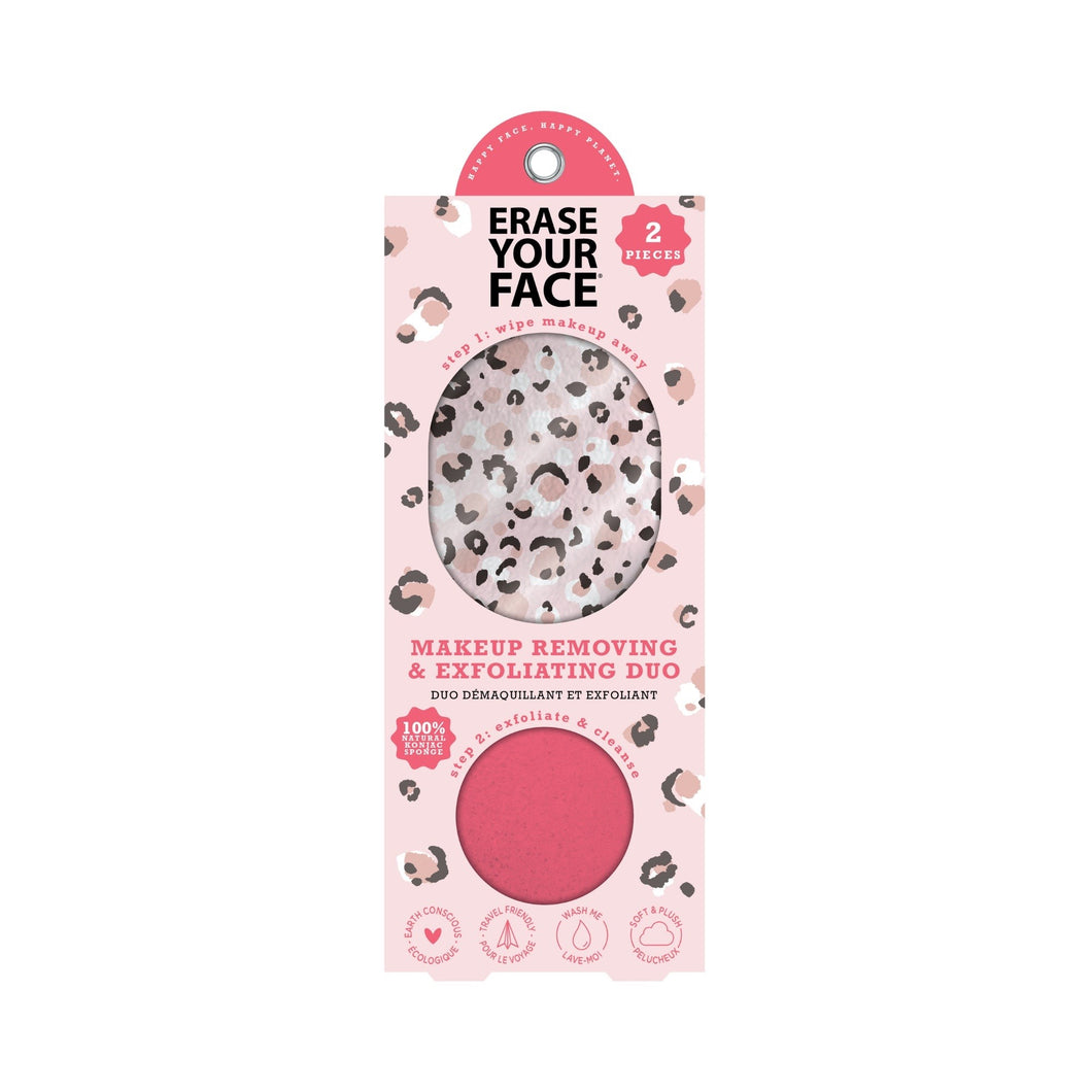 2-Pc. Pink & Leopard Makeup Removing & Exfoliating Duo