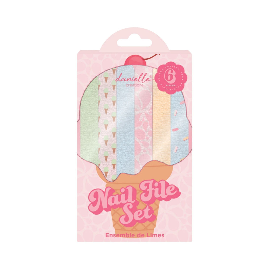 6- Piece Nail File Set- Ice Cream