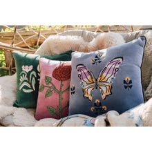 Load image into Gallery viewer, Rose Briar Embroidered Throw Pillow
