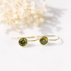 Dazzle Earrings - Gold/Moss Green