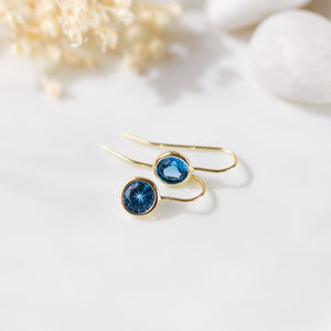 Dazzle Earrings - Gold/Sky Blue