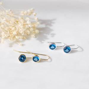 Dazzle Earrings - Silver/Sky Blue