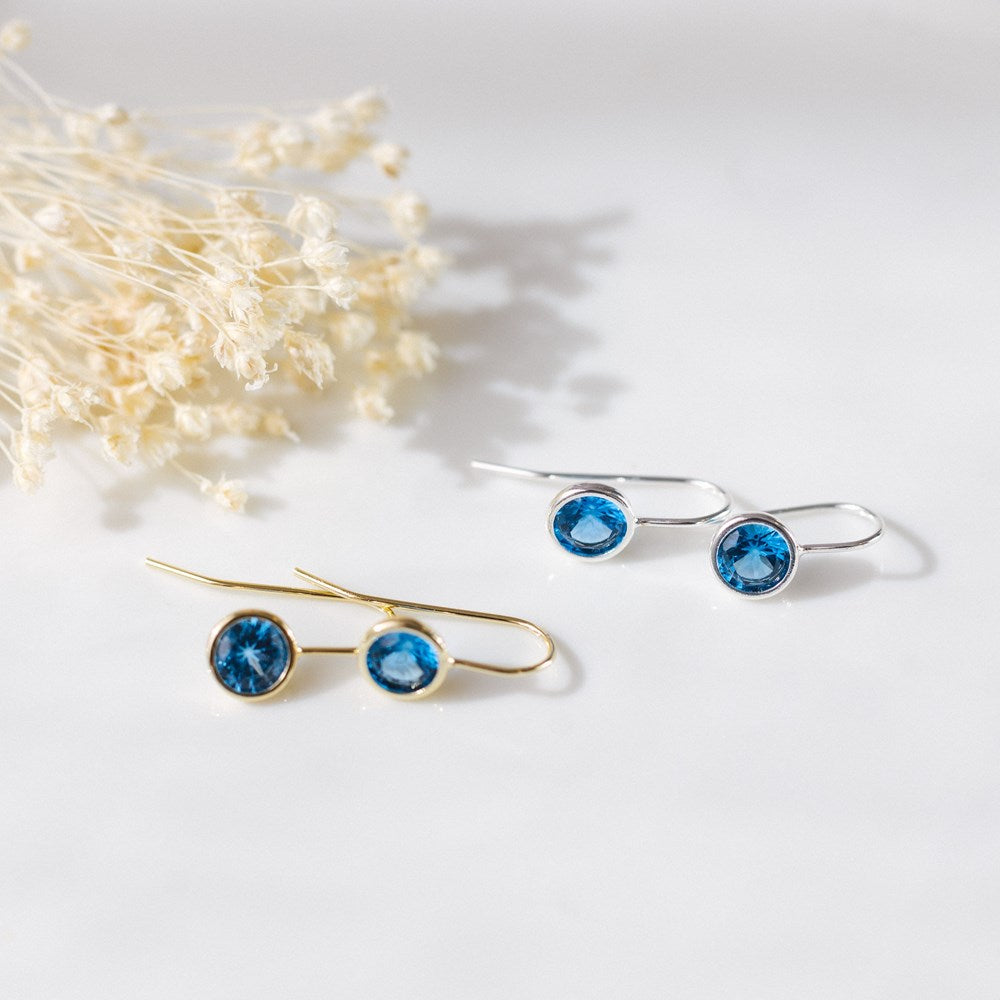 Dazzle Earrings - Silver/Sky Blue