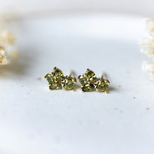 Load image into Gallery viewer, Deco Studs - Gold/Moss Green
