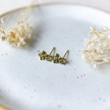 Load image into Gallery viewer, Deco Studs - Gold/Moss Green
